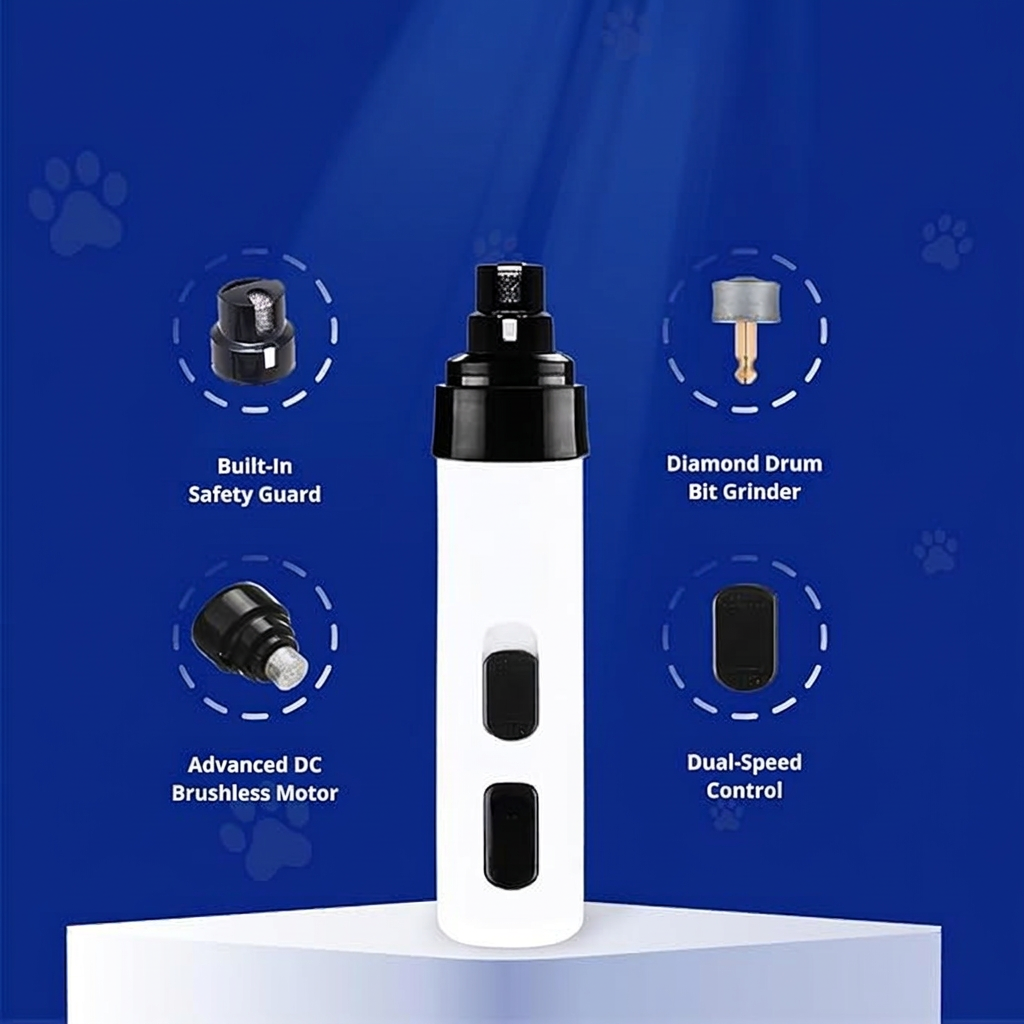 Pet nail grinder with low-noise operation
