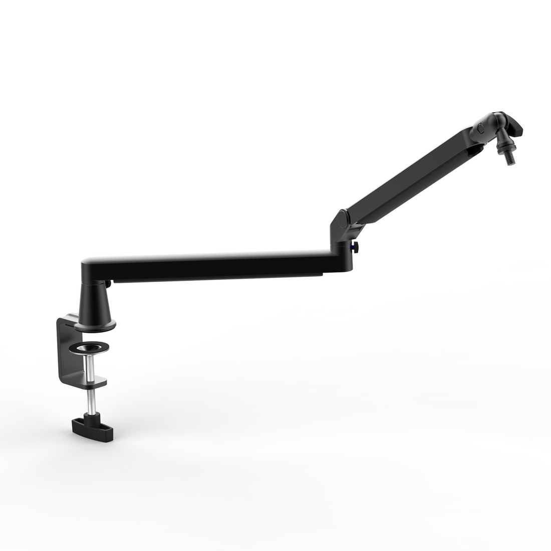 Low profile white microphone boom arm front view