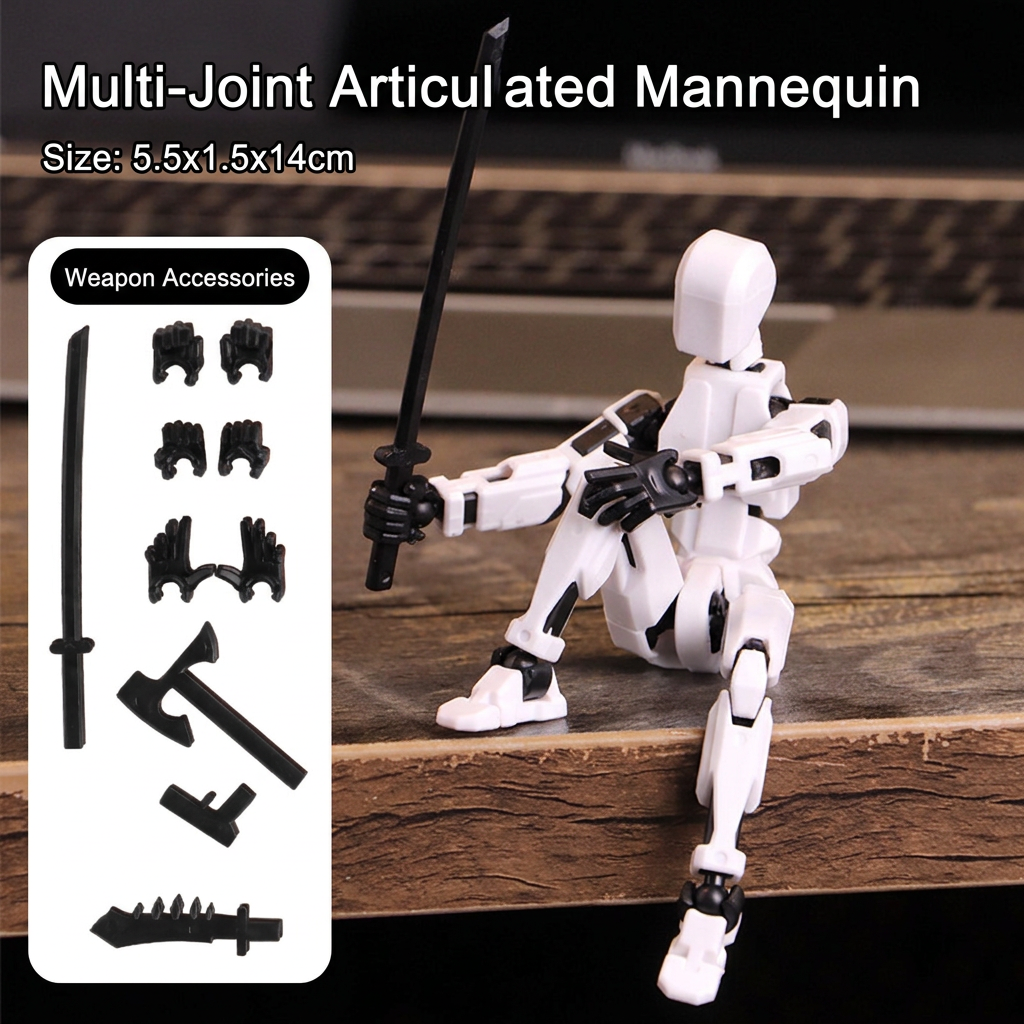 Lucky 13 3D printed action figure, movable and highly articulated for collectors
