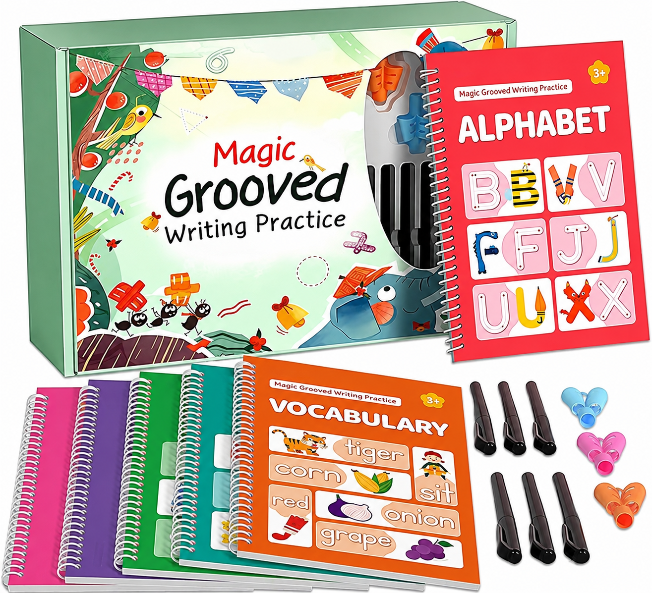 Magic writing practice books for kids reusable handwriting set