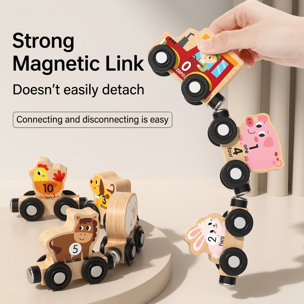 magnetic building block train toy for preschool kids