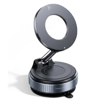 Magnetic car phone holder with vacuum suction mount for dashboard
