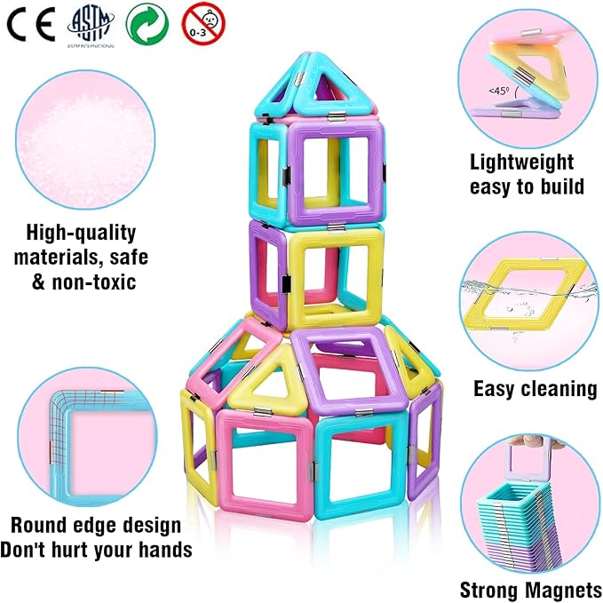 magnetic castle blocks set for building colorful and creative structures

