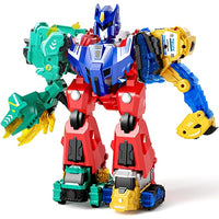 6-in-1 magnetic dinosaur transforming construction truck toy