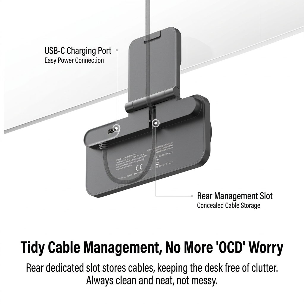 Magnetic phone charging stand for desk setup