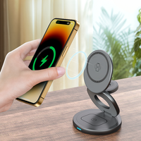 Magnetic alignment phone charging stand for compatible smartphones