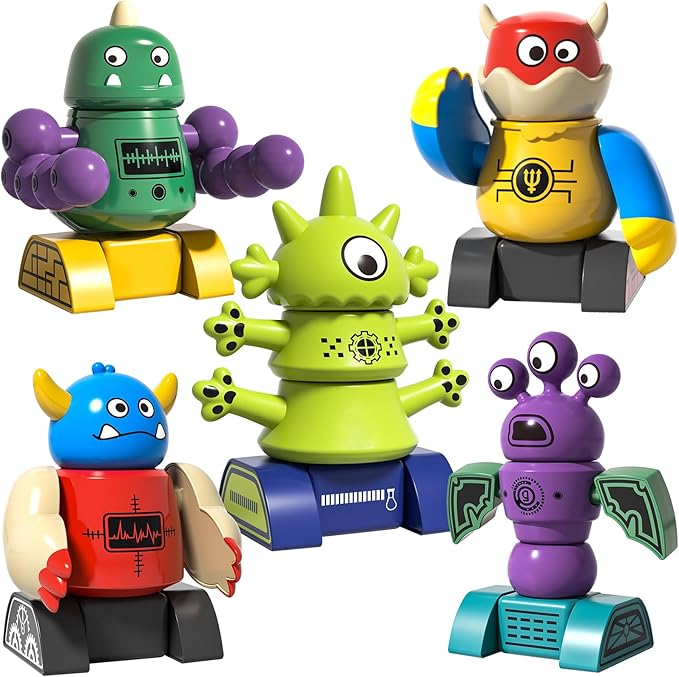 Magnetic robot toy for kids with 35 pieces and storage box