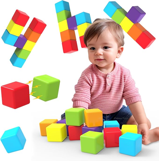 magnetic stacking cubes for toddlers, Montessori sensory toy