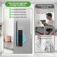 Magnetic towel rack organizer for paper towel rolls