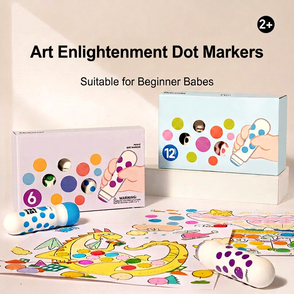 Kids coloring marker set with multiple colors