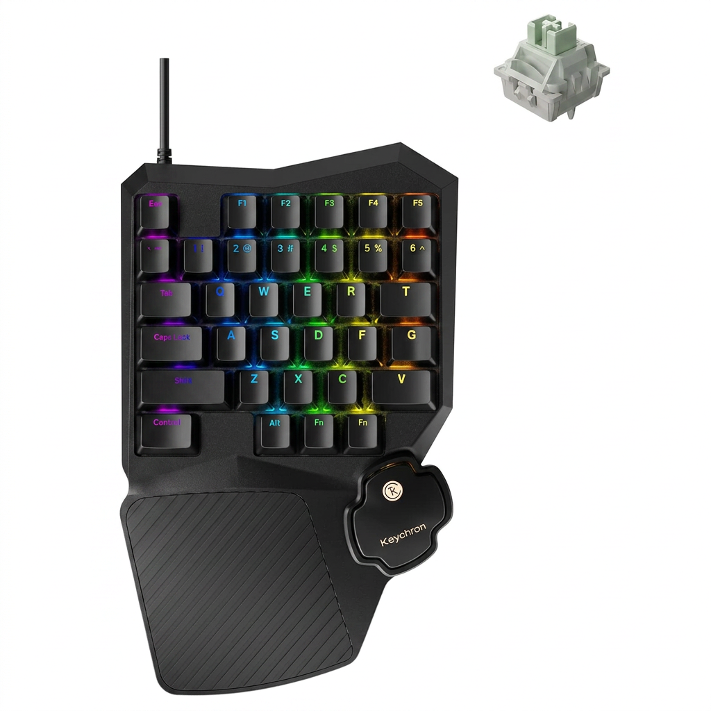 Keychron C0 HE 8K One-Handed Gaming Keypad with Hall Effect Magnetic Switches, 35 Keys RGB Keyboard