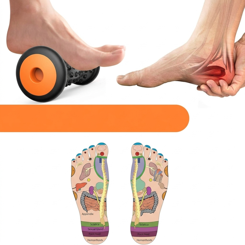 Manual foot roller designed for foot arch area daily use