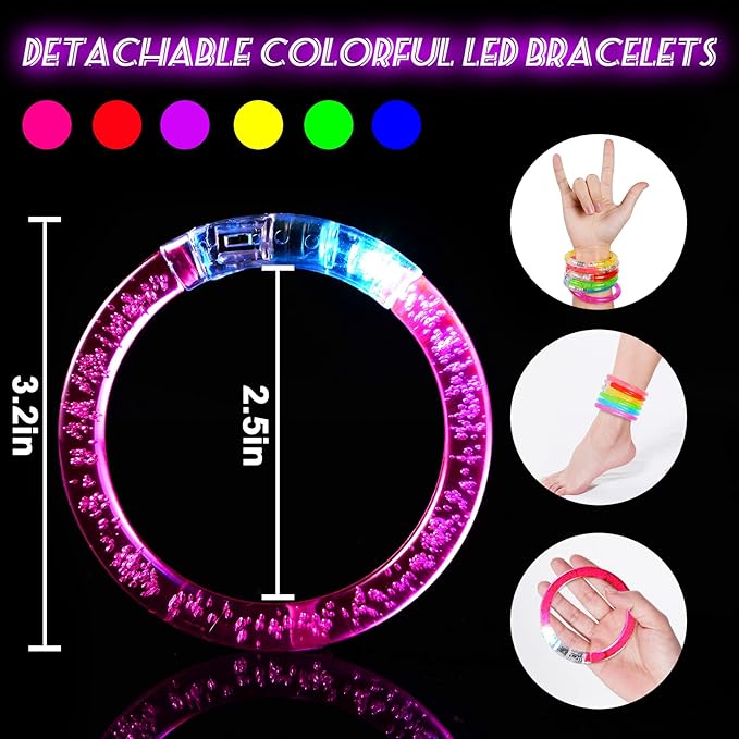 Mardi Gras party favors including LED bracelets and glow sticks for fun