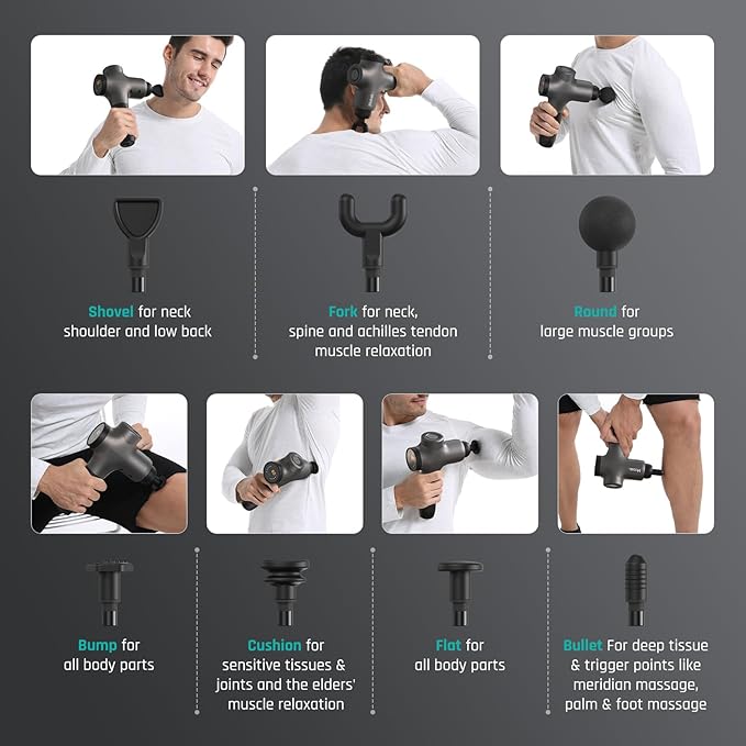 massage gun for shoulder pain relief and muscle relaxation