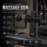 Electric body massager being used on leg muscles