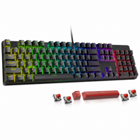 Mechanical keyboard with red switches and colorful backlight