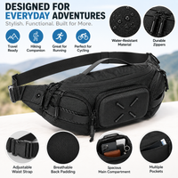 Men's crossbody waist bag with compact storage