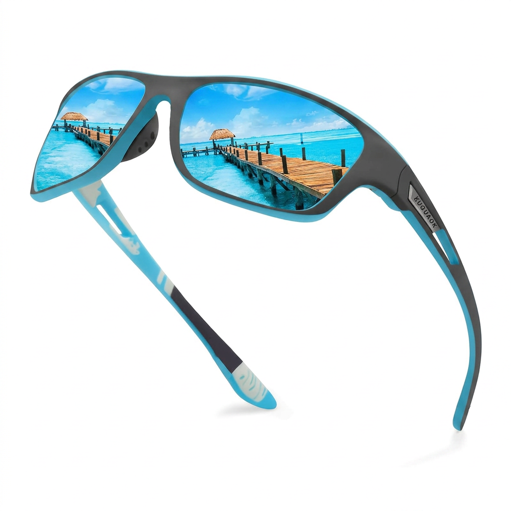 Polarized sports sunglasses with UV400 protection for outdoor activities