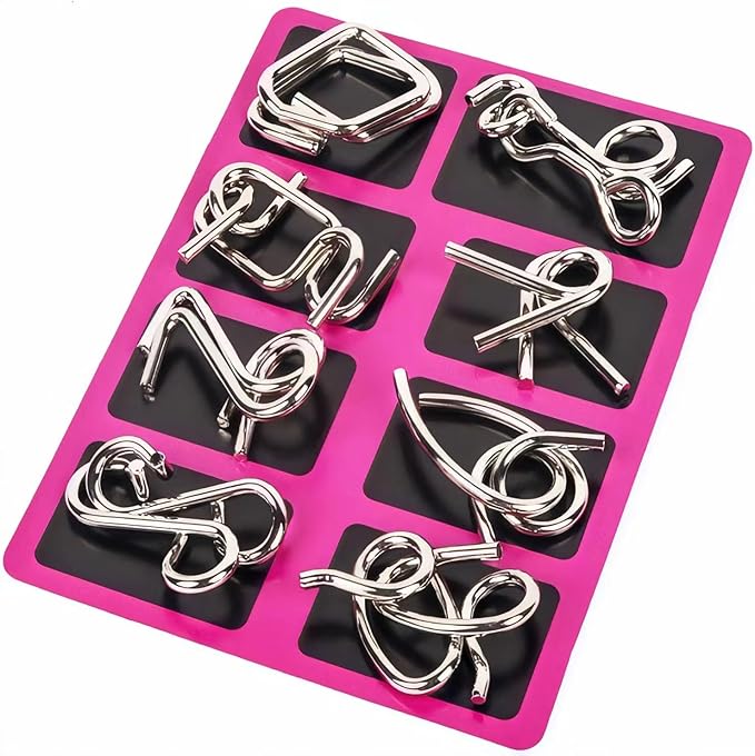 Mental Challenge Puzzles – 24 Metal Wire Disentanglement & Interlock Puzzles for Kids and Adults