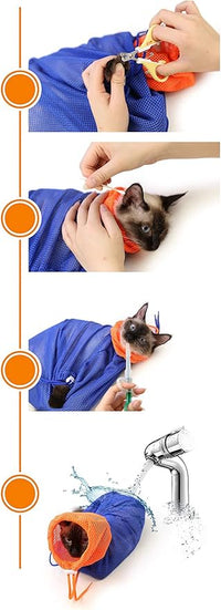 Mesh Grooming Bag for Pet Bathing and Nail Care with Secure Zipper