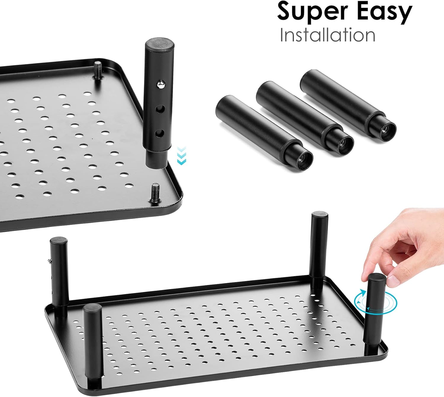 mesh platform riser for laptop and printer with ergonomic height