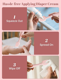 Mess-free baby diaper cream application tool with ergonomic handle