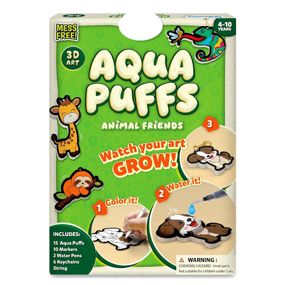 Mess-free paint by number craft for kids with Aqua Puffs 3D art kit