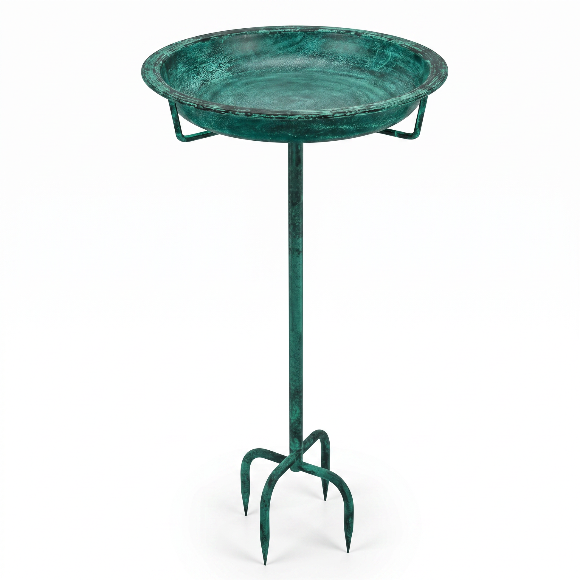Outdoor metal bird bath for garden patio and yard use