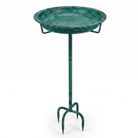 Outdoor metal bird bath for garden patio and yard use