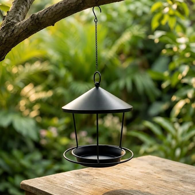 Metal Bird Feeding Station with Hanging Design