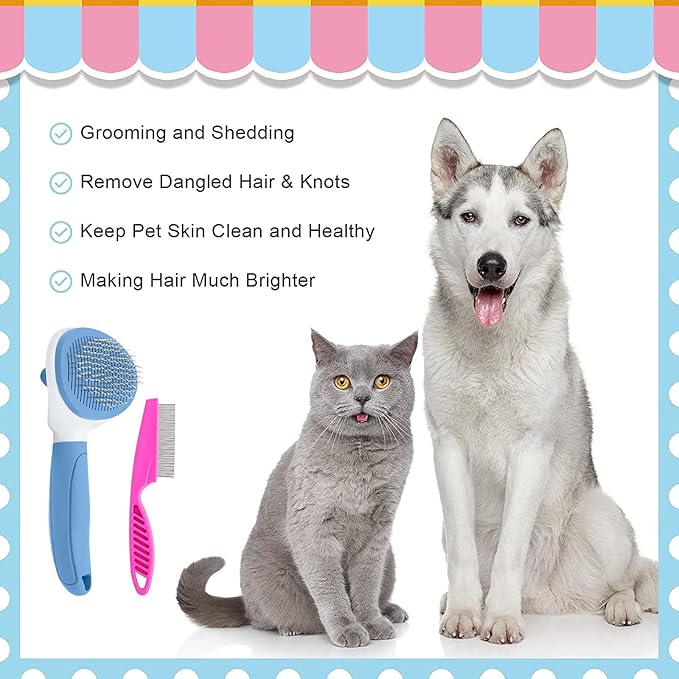 metal comb pet grooming tool for long short hair pets
