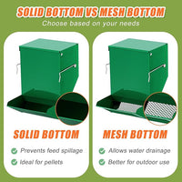 Metal Rabbit Feeder with Secure Lid and Mesh Bottom