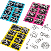 Metal Wire Puzzle Set of 24 – Brain Teaser and IQ Test Disentanglement Puzzles for Kids & Adults