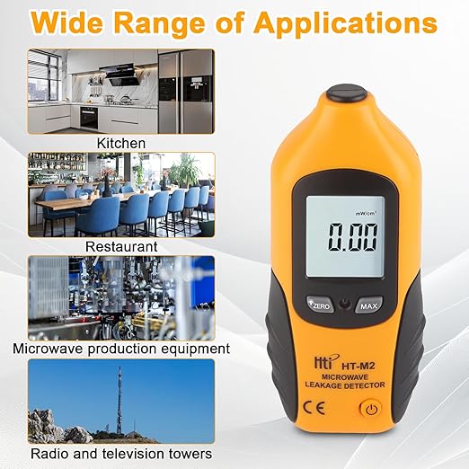 LCD Display of Microwave Leakage Detector Showing Radiation Level