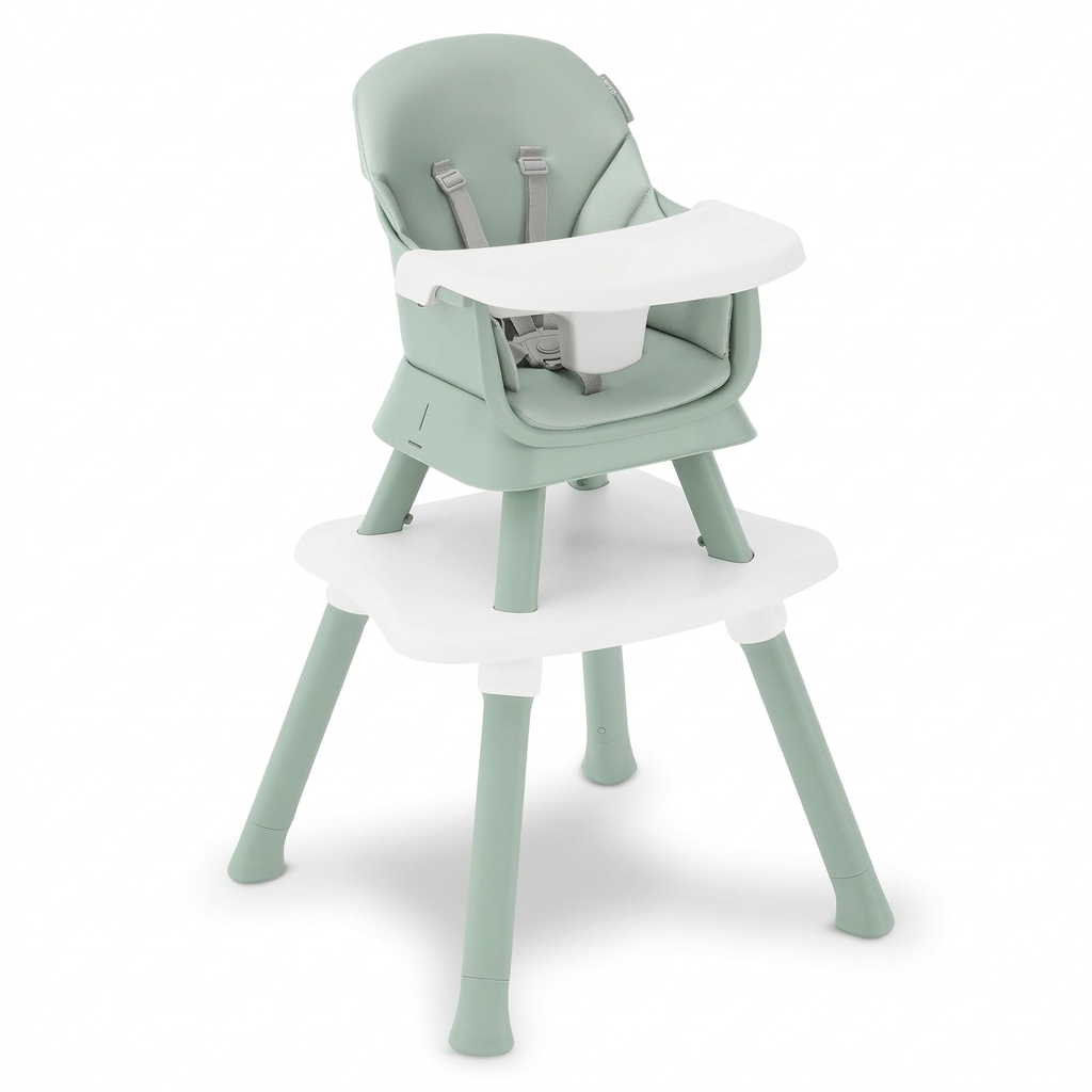Milestone 6-in-1 High Chair by Delta Children in Sage Green, Converts to Multiple Stages