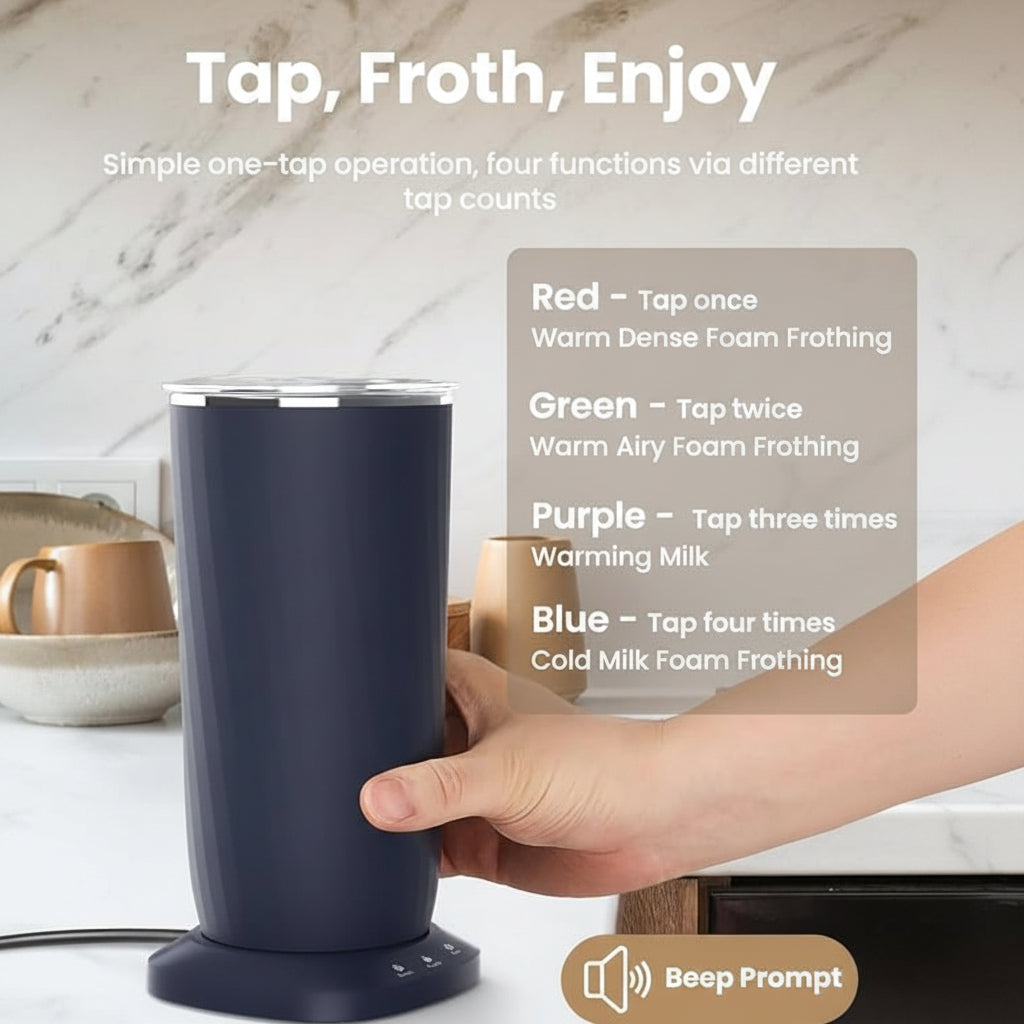 Electric milk frother used for cappuccino and macchiato preparation