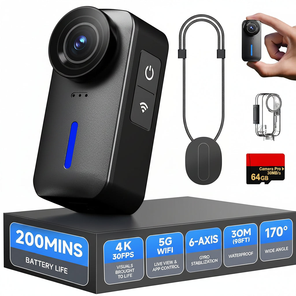 Front view of Mini 4K Portable Media Device