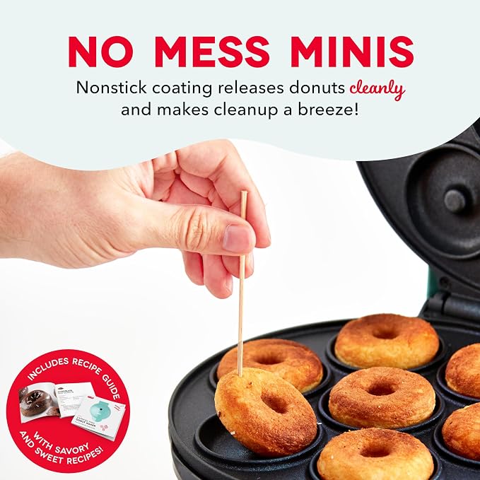 Electric mini dessert maker with donut-shaped cooking molds