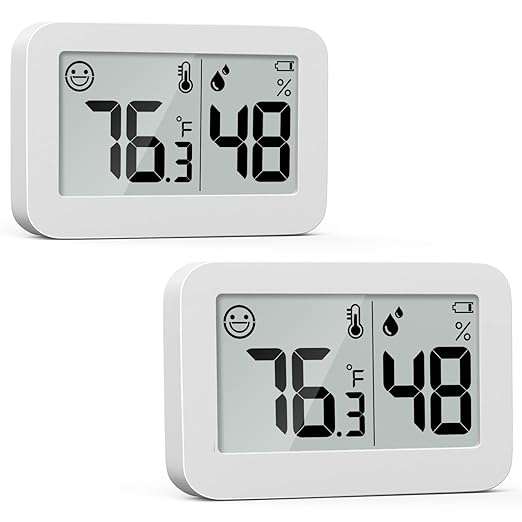 Mini Hygrometer Thermometer 2 Pack Digital Temperature and Humidity Monitor