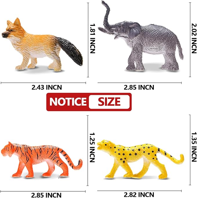 Mini jungle animals for educational play and learning