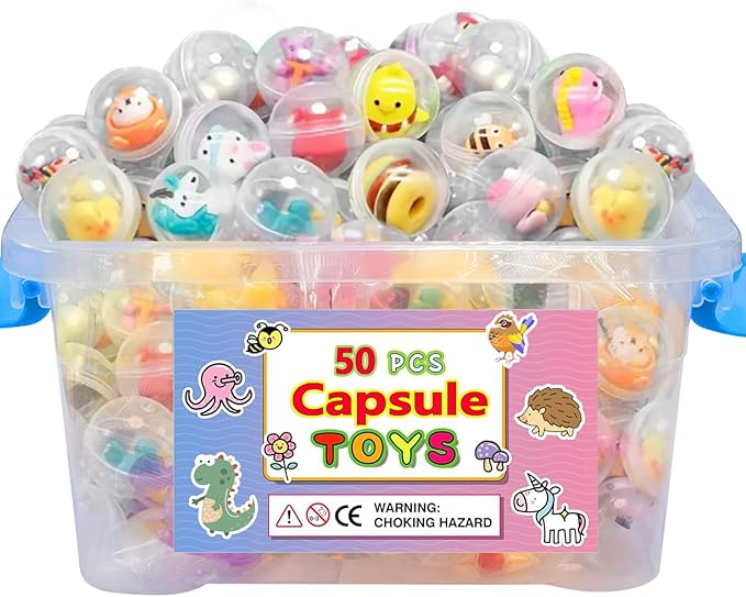 50pcs mini kawaii capsule toys for kids, educational and fun toys