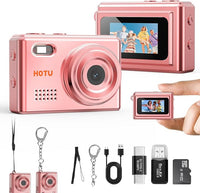 Mini keychain digital camera rose gold pocket size front view