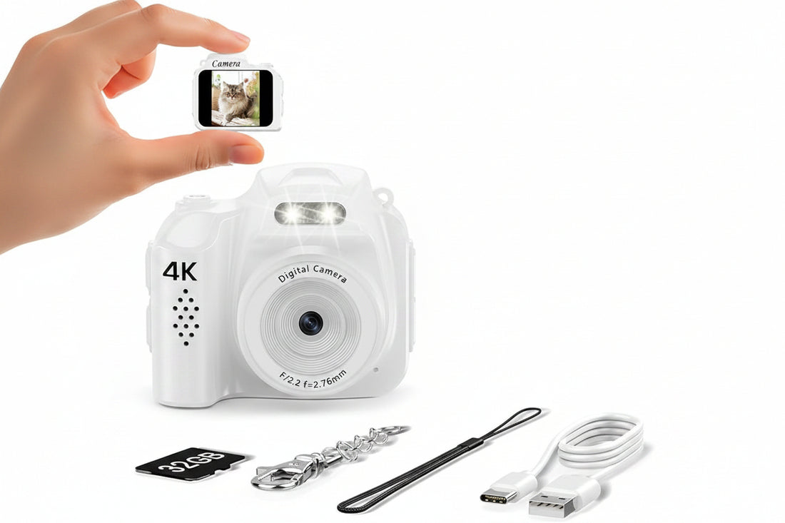 Mini keychain digital camera with retro pocket size design