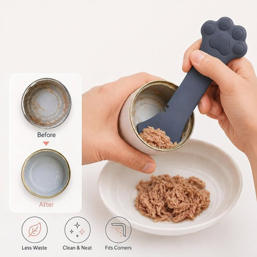 Mini pet food spatula suitable for cats, dogs, canned food, wet food, and small jars during daily pet feeding use.