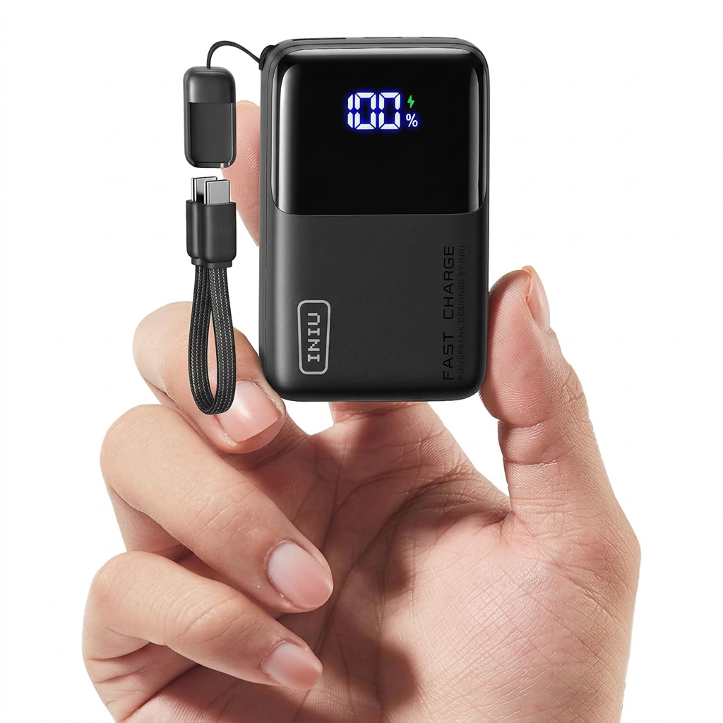Mini Power Bank 10000mAh Portable Charger Front View