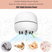 Mini Desktop Vacuum Cleaner for Keyboards, USB-powered and Rechargeable, White