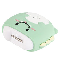 Mint green electric baby nail trimmer with compact animal themed design