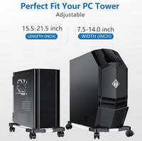 mobile computer tower holder cart riser for office and home use