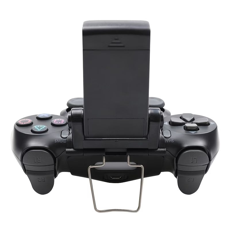Phone mounted on controller for mobile gaming setup