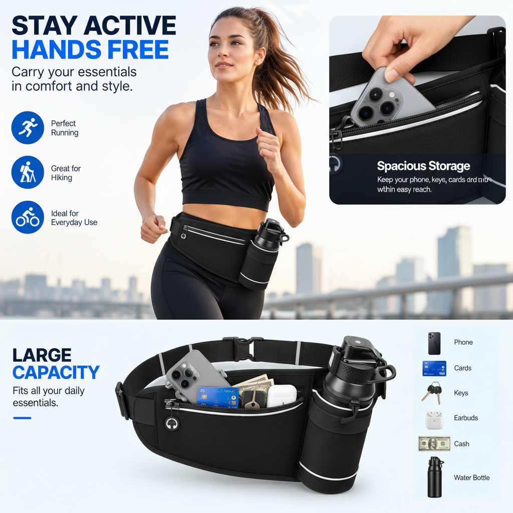 Mobile phone waist bag for running and outdoor activities